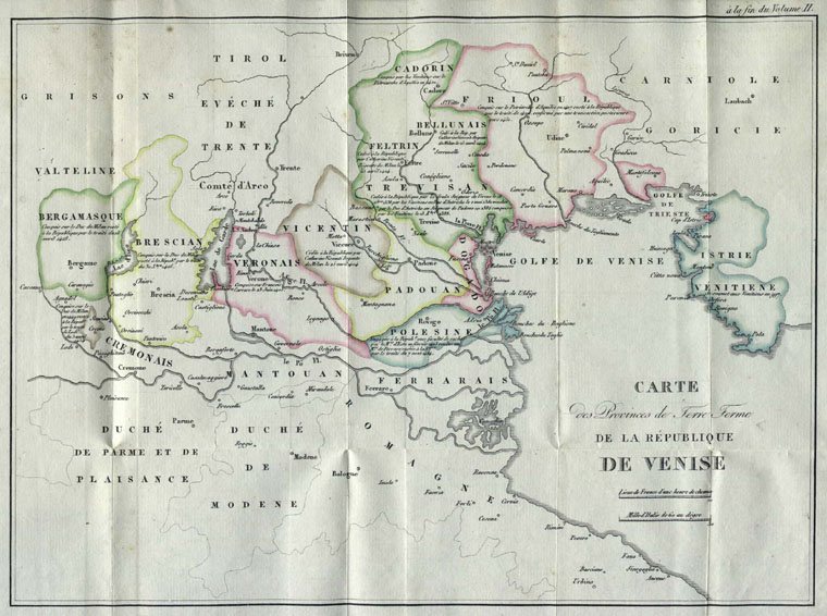 Carte de la province de la République de Venise en 1819