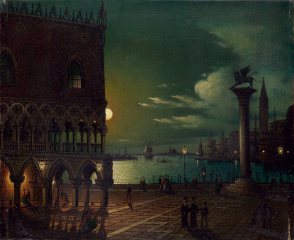 Place Saint-Marc au clair de Lune, Ippolito Caffi, avant 1866