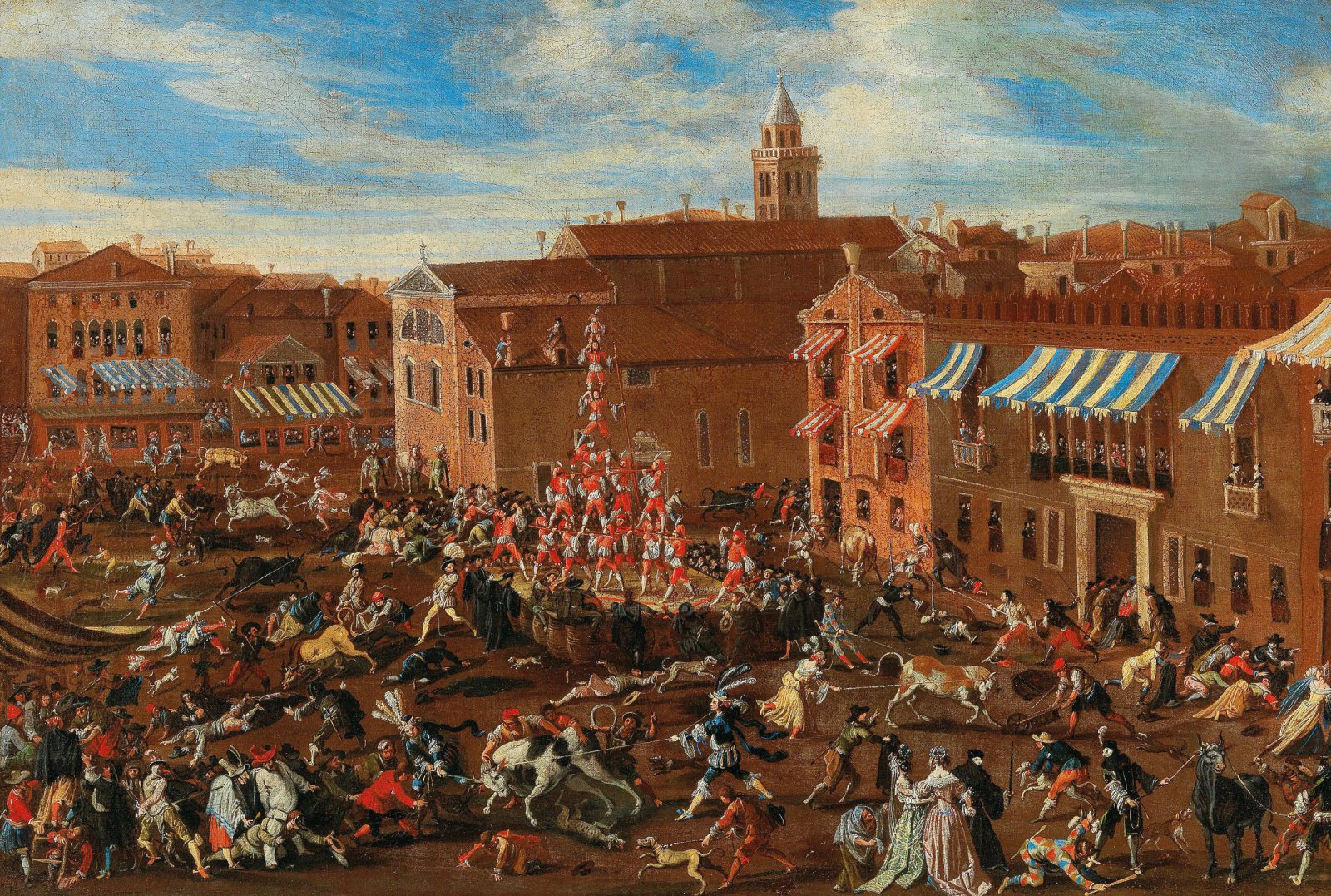 Joseph Heintz Le Jeune, La chasse au taureau au Campo San Polo, Venise