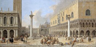 Luca Carlevarijs - The Piazzetta at Venice