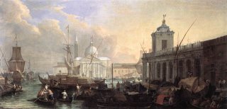 Luca Carlevarijs - The Sea Custom House with San Giorgio Maggiore