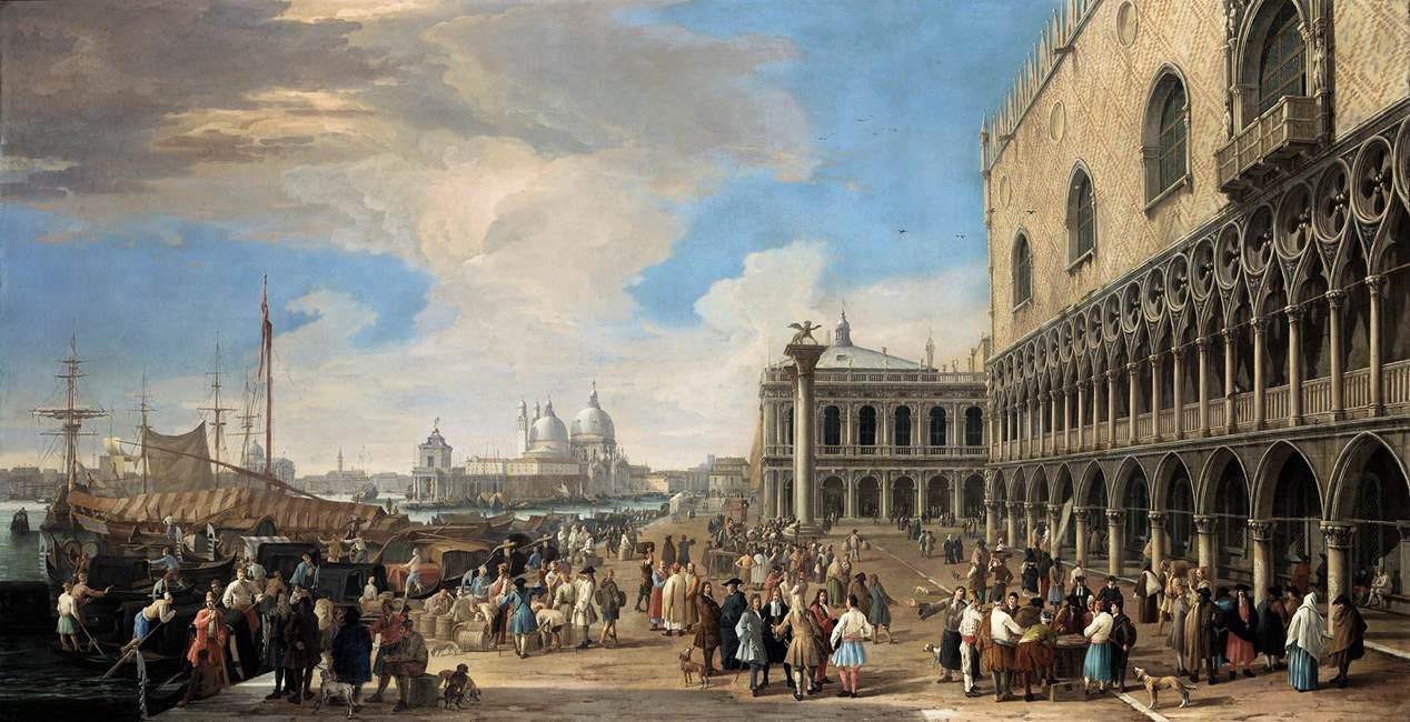 Luca Carlevarijs - Venice - A View of the Molo