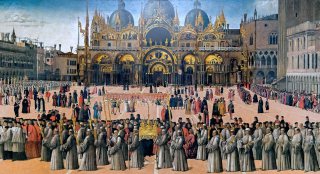 Gentile Bellini, Procession in St. Mark's Square (c. 1496)