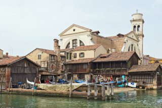 Squero di San Trovaso Venice (construction site gondolas).