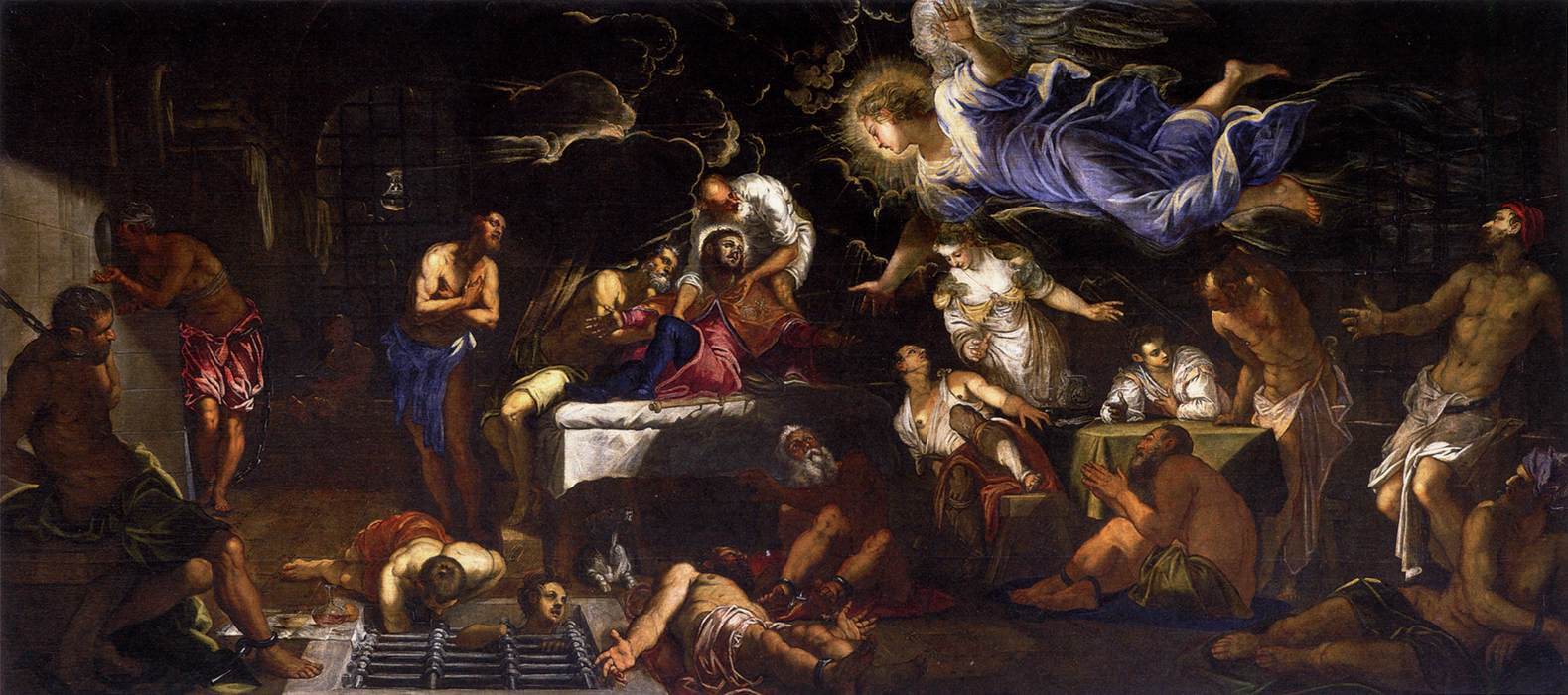 Tintoretto, San Rocco in carcere confortato dall'angelo, 1567